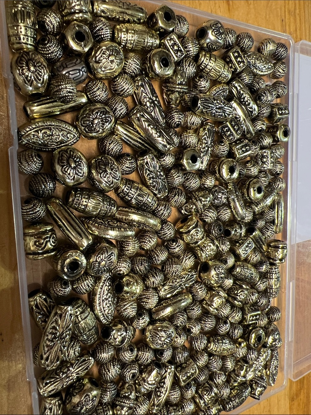 Mixed Decorative Beads - Antique Gold Tone